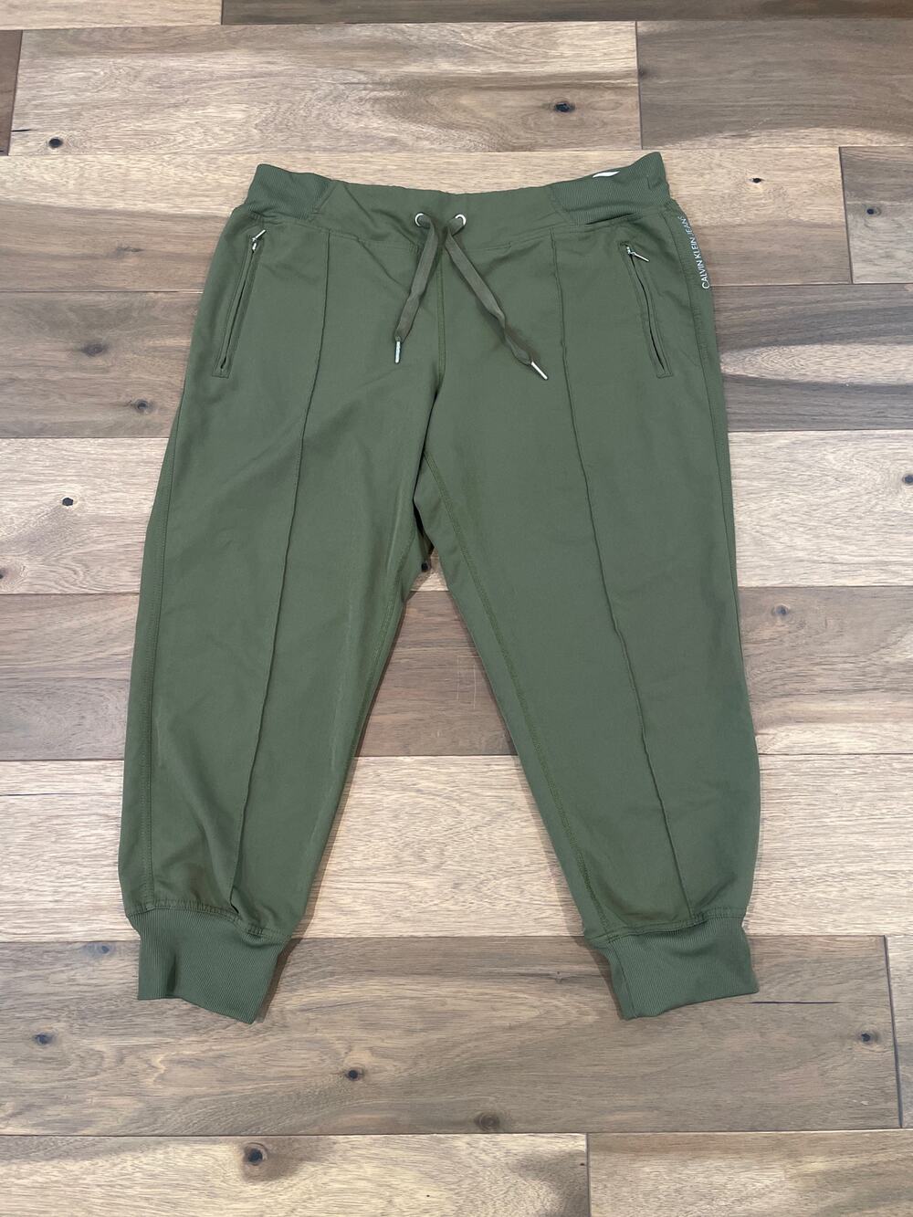 Calvin Klein Jeans Olive Harem Pants Elastic Waist Drawstring Womens Petite XL